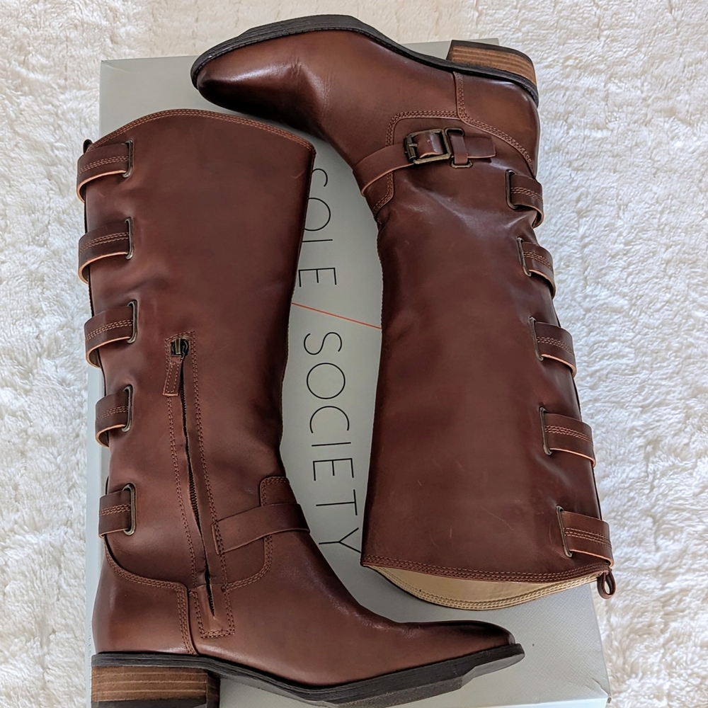 Sole Society Women's Brown Leather Boots